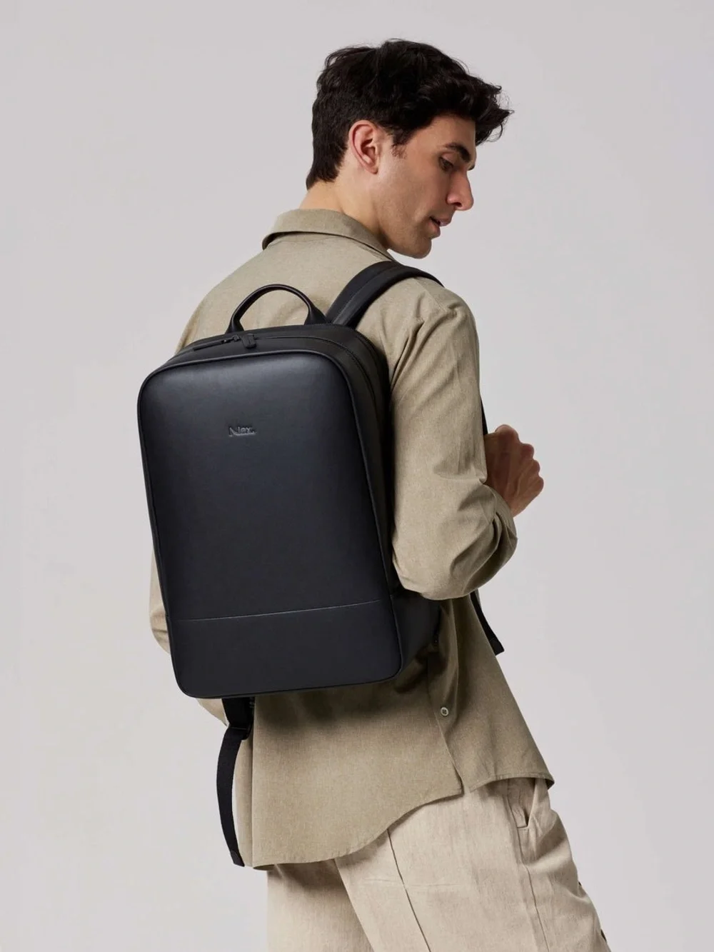 Nex Hawaii Underseat Backpack Black Vegan Leather Laptop Travel